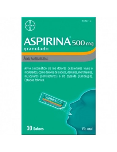 Aspirina 500 Mg 10 Sobres Granulado