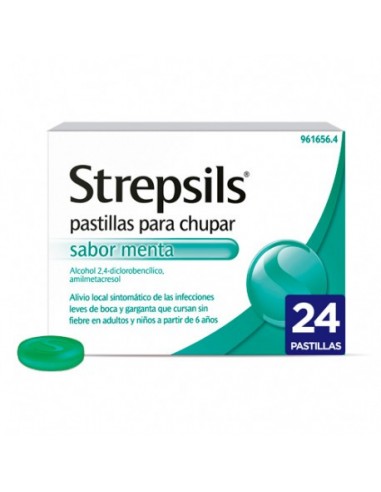 Strepsils 24 Pastillas Para Chupar Menta